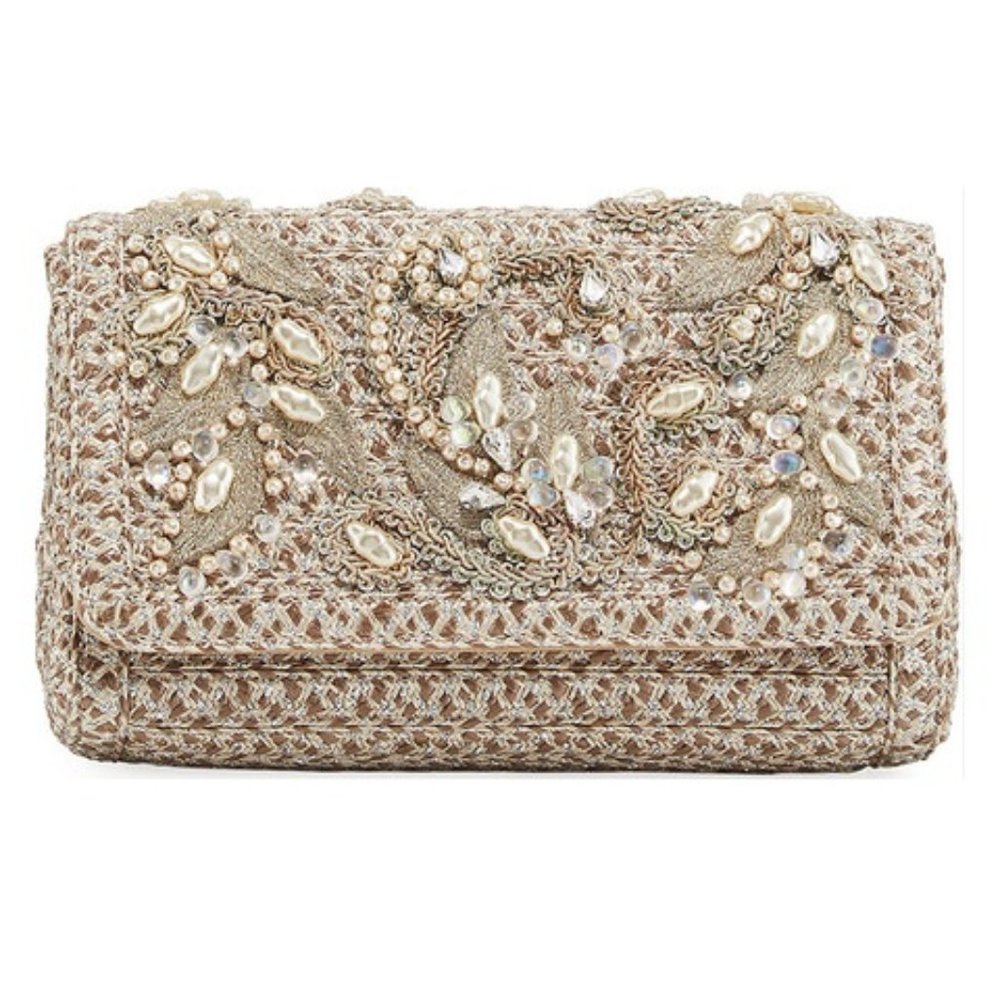 NWT! Eric Javits Devina Embellished Small Clutch Bag Retail $475